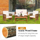 4 Pieces Patio Solid Wood Furniture Set by LJGDeals