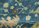 Hand knotted Blue and Beige 8x10 Traditional Oushak wool area rug by The Rug Decor