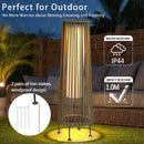 2 Piece Solar Powered Lantern Wicker Solar Patio Lamp Grey by JHY DESIGN