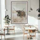 Texas Longhorn Wall Art Canvas Print – Brown Horned Bull