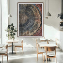 Tree Rings Wall Art Canvas Print – Framed Rustic Wood Grain