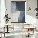 Navy Abstract Wall Art Canvas Print – Framed Minimal Lineart