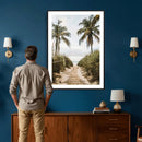 Tropical Palm Wall Art – Sandy Pathway Canvas Print, Ocean by MyGreatCanvas | Canvas Wall Art Prints | Photo Prints & Wall Decor