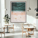 Aerial Serenity Wall Art Canvas Print – Gentle Waves Peach