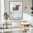 Highland Cow Wall Art Canvas Print – Framed Horned Scottish