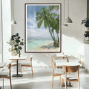 Tropical Beach Palm Trees Canvas Print – Framed Island