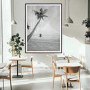 Black White Palm Tree Wall Art – Framed Ocean View Canvas by MyGreatCanvas | Canvas Wall Art Prints | Photo Prints & Wall Decor