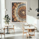 Tree Rings Wall Art Canvas Print – Rustic Wood Texture