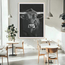 Texas Longhorn Wall Art Canvas Print – Monochrome Horned