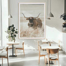 Texas Longhorn Wall Art Canvas Print – Brown Horned Bull