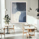 Navy Abstract Wall Art Canvas Print – Framed Minimal Lineart