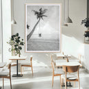 Black White Palm Tree Wall Art Canvas Print – Framed