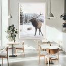 Elk Photography Wall Art Canvas Print – Framed Winter by MyGreatCanvas | Canvas Wall Art Prints | Photo Prints & Wall Decor