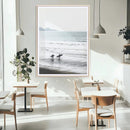 Surfer Silhouettes Wall Art Canvas Print – Minimalist Ocean