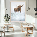 Highland Cow Wall Art Canvas Print – Framed Horned Scottish