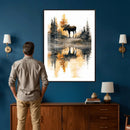 Abstract Moose Forest Wall Art Canvas Print – Wildlife by MyGreatCanvas | Canvas Wall Art Prints | Photo Prints & Wall Decor