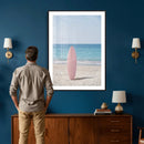 Pink Surfboard Canvas Wall Art, Minimalist Beach Photography by MyGreatCanvas | Canvas Wall Art Prints | Photo Prints & Wall Decor