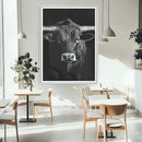Texas Longhorn Wall Art Canvas Print – Monochrome Horned