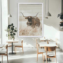 Texas Longhorn Wall Art Canvas Print – Brown Horned Bull