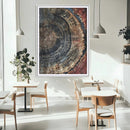 Tree Rings Wall Art Canvas Print – Framed Rustic Wood Grain