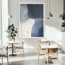 Navy Abstract Wall Art Canvas Print – Framed Minimal Lineart