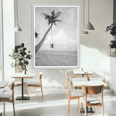 Black White Palm Tree Wall Art Canvas Print – Framed