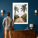 Tropical Palm Wall Art – Sandy Pathway Canvas Print, Ocean by MyGreatCanvas | Canvas Wall Art Prints | Photo Prints & Wall Decor