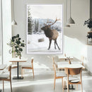 Elk Photography Wall Art Canvas Print – Framed Winter by MyGreatCanvas | Canvas Wall Art Prints | Photo Prints & Wall Decor