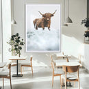Highland Cow Wall Art Canvas Print – Framed Horned Scottish