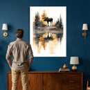 Abstract Moose Forest Wall Art Canvas Print – Wildlife by MyGreatCanvas | Canvas Wall Art Prints | Photo Prints & Wall Decor