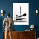 Minimal Boat Wall Art Canvas Print – Black and White Coastal by MyGreatCanvas | Canvas Wall Art Prints | Photo Prints & Wall Decor