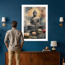 Serene Buddha with Lotus Flowers | Tranquil Meditation Art | by MyGreatCanvas | Canvas Wall Art Prints | Photo Prints & Wall Decor