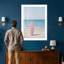 Pink Surfboard Canvas Wall Art, Minimalist Beach Photography by MyGreatCanvas | Canvas Wall Art Prints | Photo Prints & Wall Decor