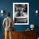 Highland Cow Bathtub Canvas Wall Art, Funny Bathroom Print by MyGreatCanvas | Canvas Wall Art Prints | Photo Prints & Wall Decor