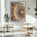 Tree Rings Wall Art Canvas Print – Rustic Wood Texture