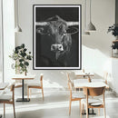 Texas Longhorn Wall Art Canvas Print – Monochrome Horned