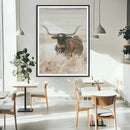Texas Longhorn Wall Art Canvas Print – Brown Horned Bull