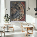 Tree Rings Wall Art Canvas Print – Framed Rustic Wood Grain