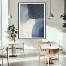 Navy Abstract Wall Art Canvas Print – Framed Minimal Lineart
