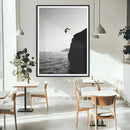 Cliff Jumping Silhouette Wall Art Canvas Print – Framed