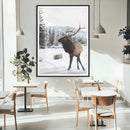 Elk Photography Wall Art Canvas Print – Framed Winter by MyGreatCanvas | Canvas Wall Art Prints | Photo Prints & Wall Decor