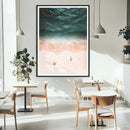 Aerial Serenity Wall Art Canvas Print – Gentle Waves Peach