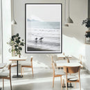 Surfer Silhouettes Wall Art Canvas Print – Minimalist Ocean