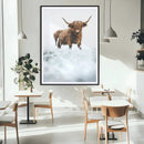 Highland Cow Wall Art Canvas Print – Framed Horned Scottish