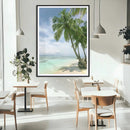 Tropical Beach Palm Trees Canvas Print – Framed Island