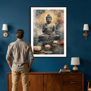 Serene Buddha with Lotus Flowers | Tranquil Meditation Art | by MyGreatCanvas | Canvas Wall Art Prints | Photo Prints & Wall Decor