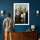Funny Bathroom Canvas Wall Art, Grant Wood American Gothic by MyGreatCanvas | Canvas Wall Art Prints | Photo Prints & Wall Decor