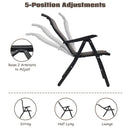2 Pieces Patio Rattan Folding Reclining Chair by LJGDeals