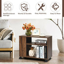 Multifunctional 3-Tier Side Table with Wheels and Large Storage Shelf by LJGDeals