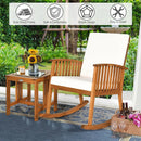 2 Pieces Acacia Wood Patio Rocking Chair Table Set by LJGDeals